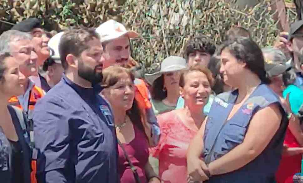 ALCALDESA  DE VILLA ALEMANA, JAVIERA TOLEDO, JUNTO AL PRESIDENTE BORIC, VISITÓ EL PATAGUAL, SECTOR AFECTADO POR LOS INCENDIOS